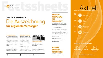 PDF-Dokument mit Fakten zur jährlichen Auszeichnung des TOP-Lokalversorger-Siegels.