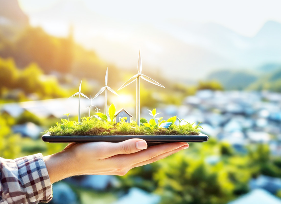 Illustration erneuerbarer Energien – Symbolbild für Energiewende und Nachhaltigkeit